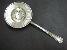 SILVER TEA STRAINER - ANTIQUE