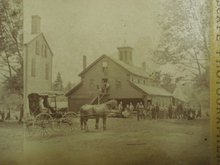 Stereoview Card Early 1900's Small Town Scene