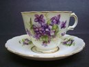 VINTAGE TEACUP SET VIOLETS