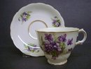 VINTAGE TEACUP SET VIOLETS