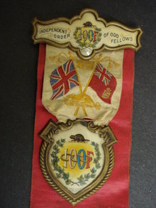 I O O F Independent Order of Odd Fellows Ribbon