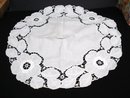 ROUND CENTREPIECE- WHITE ON WHITE EMBROIDERY