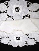ROUND CENTREPIECE- WHITE ON WHITE EMBROIDERY