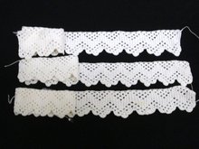 HAND CROCHET LACE TRIMS - 3 PIECES