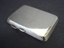 SOLID STERLING CIGARETTE CASE ENGLISH, BIRMINGHAM HALLMARKS,