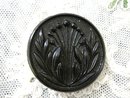 Victorian Glass Button - French Black Jet