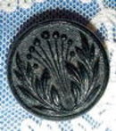 Victorian Glass Button - French Black Jet