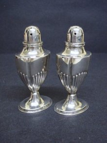BIRKS STERLING DECO SALT & PEPPER SHAKERS