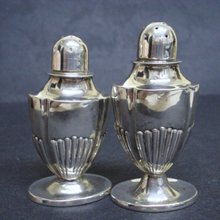 BIRKS STERLING DECO SALT & PEPPER SHAKERS