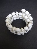 Beautiful Vintage Bracelet Milk Glass and Rhinestones