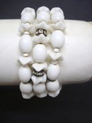 Beautiful Vintage Bracelet Milk Glass and Rhinestones