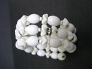 Beautiful Vintage Bracelet Milk Glass and Rhinestones