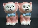 PORCELAIN FIGURAL PLANTER PINK KITTY-CAT #1