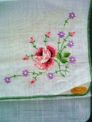 Beautiful EMBROIDERED SWISS HANDKERCHIEF UNUSED