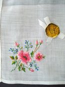 Very Pretty Handkerchief Hanky Made and Embroidered in Switzerland