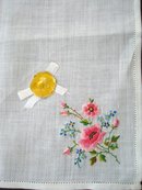 Very Pretty Handkerchief Hanky Made and Embroidered in Switzerland