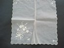 Precious HANKYBarely Pink Organdy Floral Embroidery Handkerchief