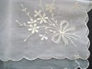 Precious HANKYBarely Pink Organdy Floral Embroidery Handkerchief