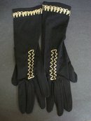 Vintage Ladies Gloves Black/Gold