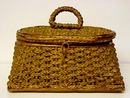 Lovely Woven Victorian SEWING Basket