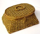 Lovely Woven Victorian SEWING Basket