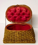 Lovely Woven Victorian SEWING Basket