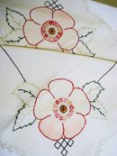 ANTIQUE EMBROIDERED TABLECLOTH