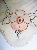 ANTIQUE EMBROIDERED TABLECLOTH