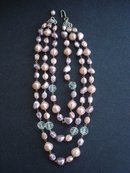 VINTAGE BEAD NECKLACE 3 STRAND