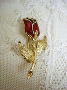 Vintage Brooch Rose Tiny