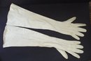 Antique Opera Gloves - White Kid Leather