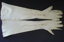Antique Opera Gloves - White Kid Leather