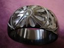 CARVED BAKELITE BRACELET-WIDE-INCREDIBLE SHOW PIECE!