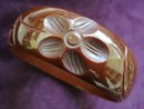CARVED BAKELITE BRACELET BURNT TOFFEE