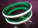 Superb Quality Lucite Transparent BRACELET Green and White