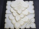 DRAWNTHREAD WORK NAPKINS SET OF FOUR