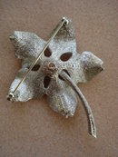 Silver Tone Broach POINSETIA
