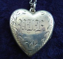 ANTIQUE STERLING LOCKET MONOGRAMS