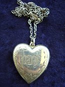ANTIQUE STERLING LOCKET MONOGRAMS