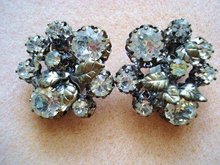 Vintage Rhinestone Clip Earrings by Triad