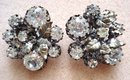 Vintage Rhinestone Clip Earrings by Triad