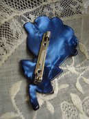 Vintage Celluloid Brooch Blue Rose