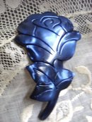 Vintage Celluloid Brooch Blue Rose