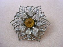 Vintage Filigree Broach Silver tone finish