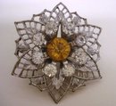 Vintage Filigree Broach Silver tone finish