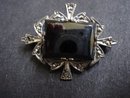 Sterling Brooch Black Alaska Large Stone
