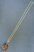 Amber Pendant Sterling Chain