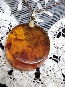 Amber Pendant Sterling Chain