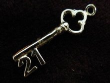 STERLING SILVER CHARM - KEY 21