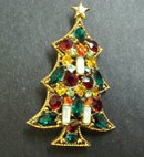 Christmas Tree Brooch Beautiful Jewelled